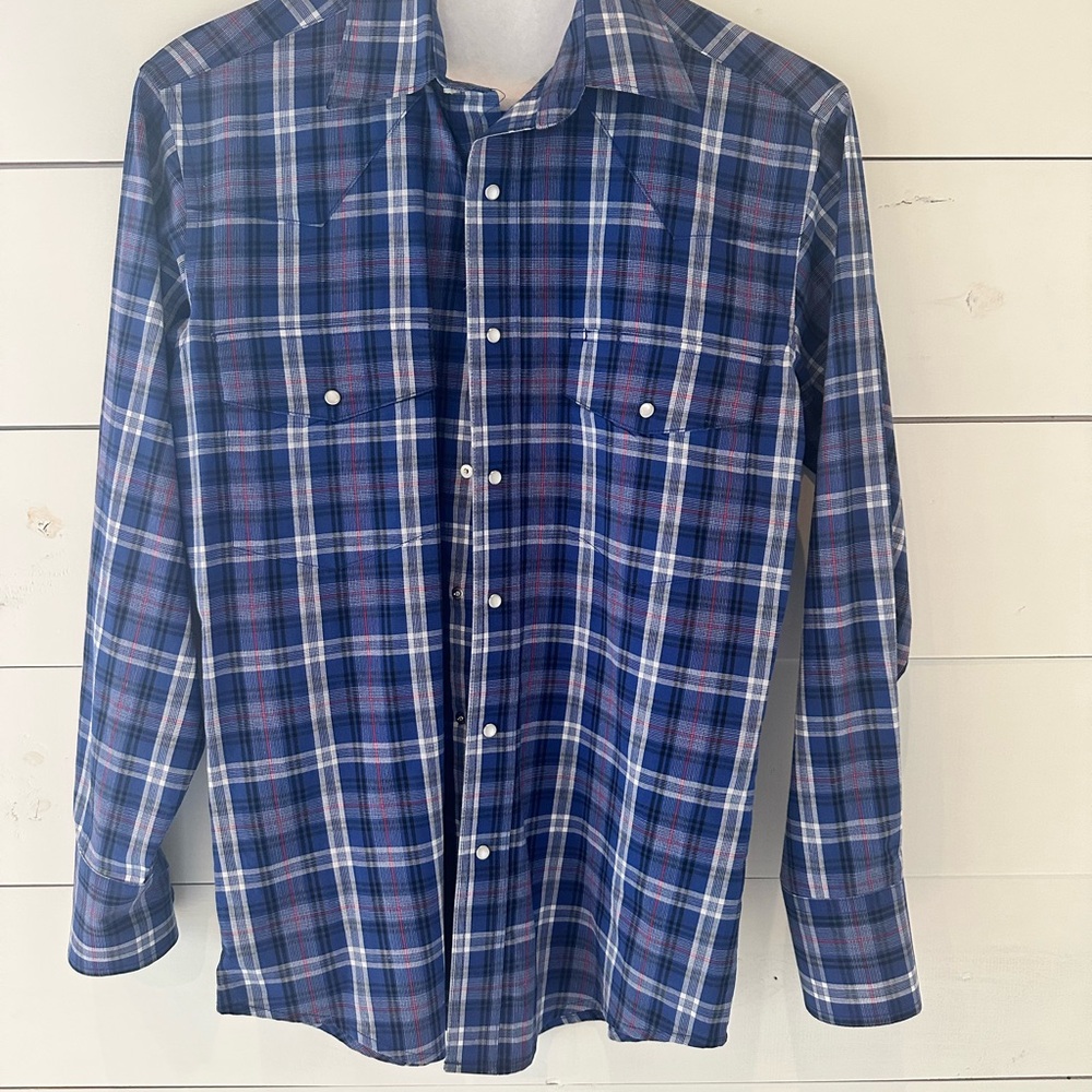 Wrangler Blue Casual Button Down Shirt
